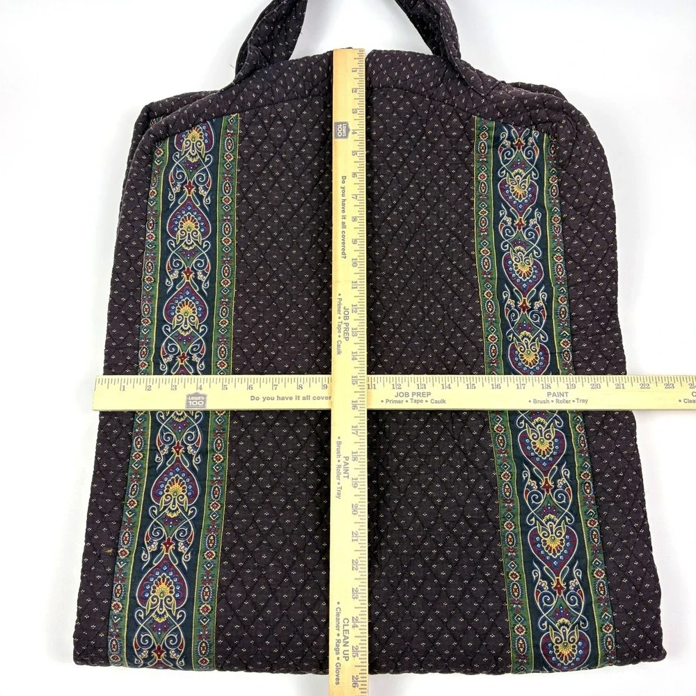 VTG Vera Bradley Garment Bag Indiana Tag Retired Fall of 1990 Black Purple Green
